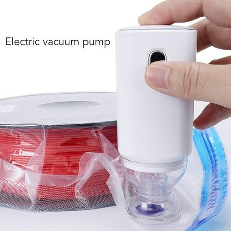 Bomba de vacío manual recargable por USB, modelo A, color blanco, mini dispositivo de succión eléctrico para bolsas de vacío de alimentos (1/5)
