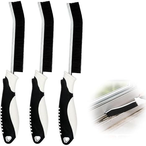 Brosse de Nettoyage, Brosse Joint Carrelage, Poignée, Brosses à Poils Rigides pour Carrelage, Salle de Bain, Cuisine, Fenêtres, Rails de Portes, Nettoyage (1/5)