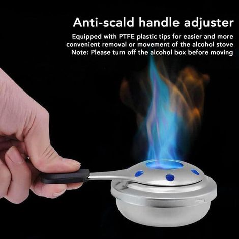 ALLIANDIS2Pcs Réchaud à Alcool Portable en Acier Inoxydable, Brûleur d'alcool Détachable pour Fondue, Brûleur à Alcool Gélifié pour Le Camping en Plein Air, Écologiquez (1/4)