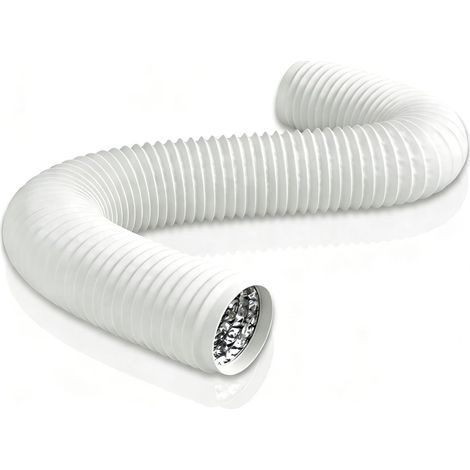 Ventilation hose, flexible aluminum and stainless steel, 100mm diameter, 6m length, for air conditioning extractor (1/5)