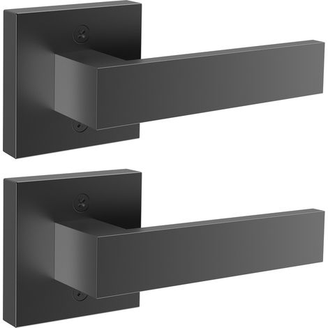 Paire de Poignée de Porte sans Trou Béquille de Porte Décorative Réversible Droite-Gauche Poignée de Tirage/Poussée Unilatérale Sans Verrou Ni Loquet Non Tournante pour Meuble Placard Garde-Robe (1/5)