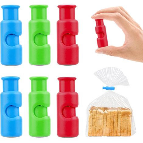 6 Pcs Pince Sachet Alimentaire à Fermeture Hermétique, Pince Alimentaire Sachet en Plastique Réutilisables pour sacs alimentaires une conservation optimale des aliments snacks, chips, pain (1/5)