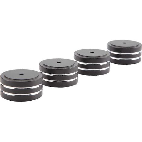4 pieds de support d'isolation en aluminium 40 x 20 mm pour amplificateur Hi-Fi, platine vinyle et DAC (noir) (1/5)