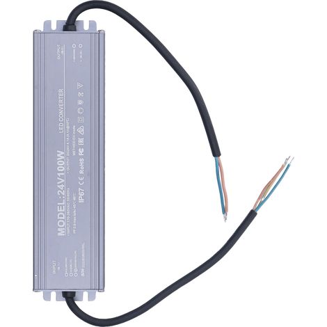 Alimentation étanche IP67, câble à âme en cuivre, transformateur de commande de LED, entrée 24 V CA, 4,1 A