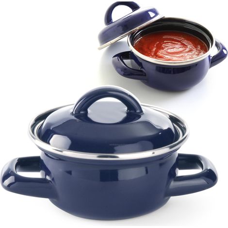 Pentola per zuppa e salsa con coperchio, blu, 0,5 l - Hendi 625804 (1/4)