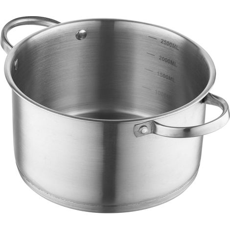 Marmite en Acier Inoxydable (3,1 l) 20 cm Marmite avec Couvercle en Verre Fond à 3 Couches Compatible Lave-Vaisselle Idéale pour Plaque à Induction, Gazinière et Plaque Électrique (1/5)