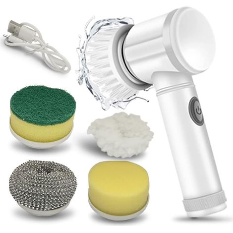 Pinceau de nettoyage électrique de Spin Scrubber 5in1 gratuit Brosse magique pour nettoyer le carrelage / lavabo / lavabo / bassin (1/5)