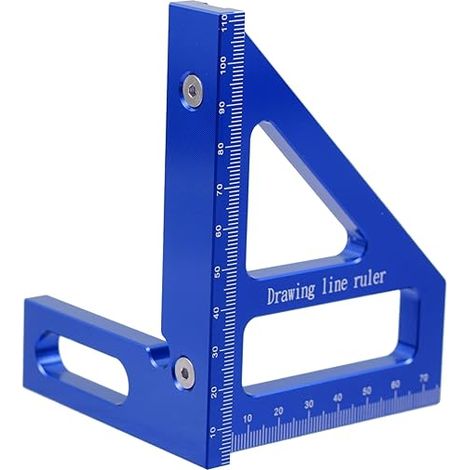 Règle de mesure multi-angle 3D, rapporteur carré de bois en alliage d’aluminium à 45/90 degrés, règle triangulaire à onglets Outil de mesure de disposition de haute précision, adapté au travail du boi (1/5)