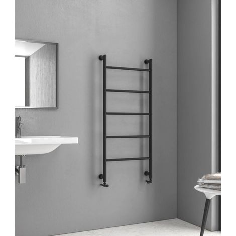 Termoarredo scalda salviette 1200x560mm colore nero opaco KAM-D6012N kamalu (1/2)