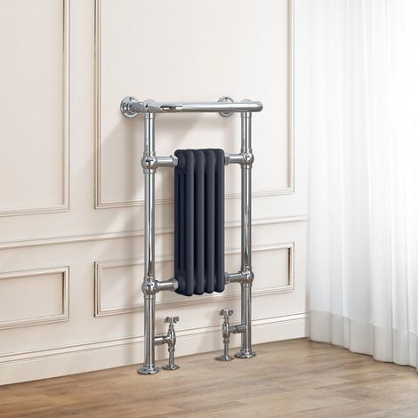 Traditional Heated Towel Rail Bathroom 952x479mm Chrome&Grey (1/5)