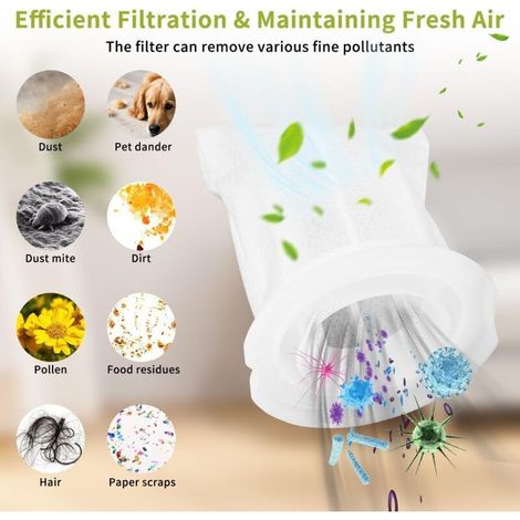 6 filtres pour aspirateur à batterie Vorwerk Kobold VC 100, filtres de remplacement pour aspirateur à batterie Vorwerk VC100 avec 1 brosse de nettoyage, filtre à saleté VC 100 filtre de remplacement (1/3)