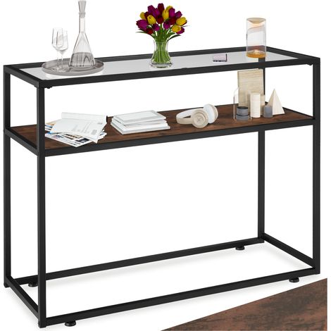 Table Console Style industriel 100 x 41 80,5 cm Bois foncé (1/5)