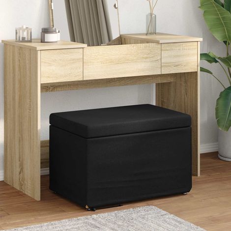 vidaXL Pouf Nero 61 x 41 x 40 cm Tessuto e Legno Ingegnerizzato