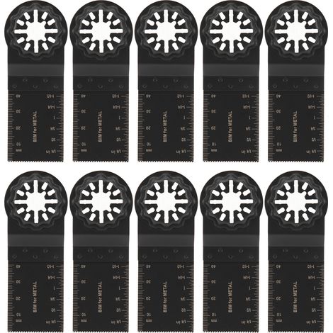 Juego de 10 hojas de sierra oscilante bimetálicas de 34 mm para multiherramienta Starlock. (1/5)