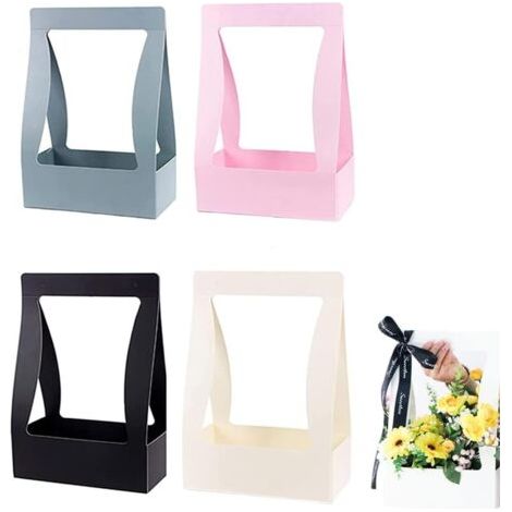 4 Pièces Bouquet de Sacs Cadeaux, Boîte Sacs à Bouquet Fleurs, Sacs Cadeaux Bouquet, Imperméable, Réutilisable, pour Fête, Mariage, L'anniversaire, Saint Valentin, Décoration de la Maison (1/5)