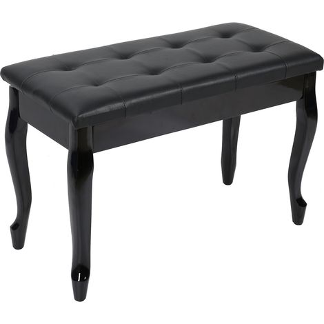 Banc de piano en bois avec coffre de rangement, coussin rembourré en cuir PU pour salle d'enregistrement et concert