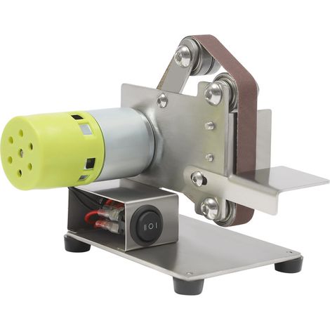 Mini Bandschleifer Standbandschleifer Belt Sander mit 775er Motor 150W DIY-Poliermaschinen 7 Gänge Schleifmaschine mit 10 Schleifbändern 15x330 mm