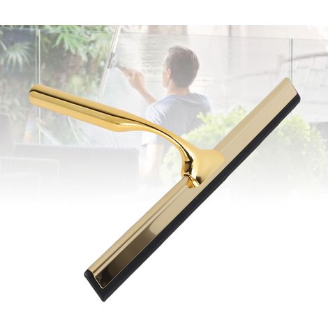 Nettoyeur à Vitre Multifonction avec Crochet en Acier Inoxydable Gold pour Salle de Bain et Fenêtres (1/5)