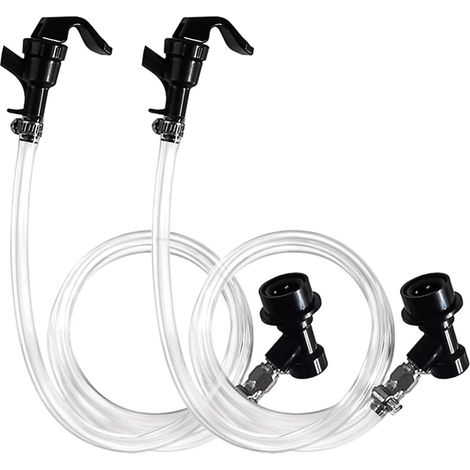 Kit de línea de cerveza con cierre - Grifo tipo bola con cierre para picnic - Accesorio para barril dispensador - 1,5 m - 2 piezas (1/5)