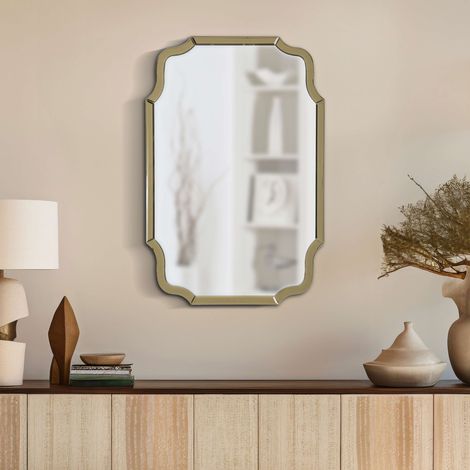 Spiegel Jajce, Rahmen mit Profil, rechteckige Form, Wandtyp, 60x90h cm Gold (1/5)