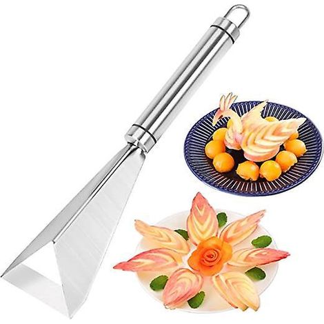 couteau Dcouper Les Fruits, Outil Dcouper, Forme Triangulaire Outil De Sculpture, Multifonctionnel Acier Inoxydable Pour La Maison Et De Cuisine (1/5)