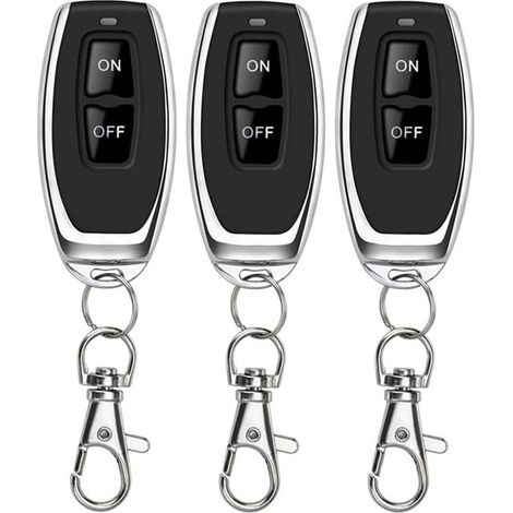 Lot de 3 Interrupteur à Distance, Signal 433 MHz, Portée 100 m, pour Moteur DC, Luminaire, Ventilateur, Usage Industriel (1/5)