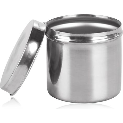 Wattebauschbehälter, Edelstahlbehälter für Wattebällchen, Behälter mit Deckel, Aufbewahrungsbox für Verbände, Gaze und Wattebällchen