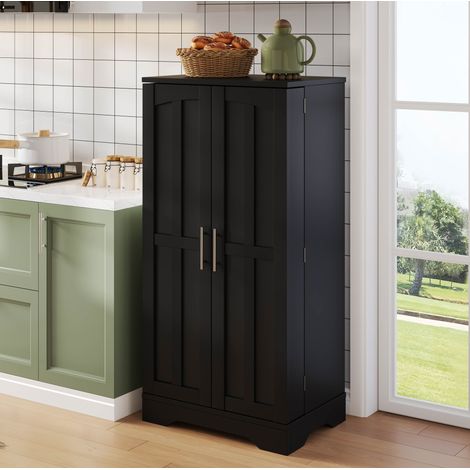 Meuble de cuisine 120x60x40 cm en MDF noir, avec rangement pour cuisine FloraGrace (1/5)