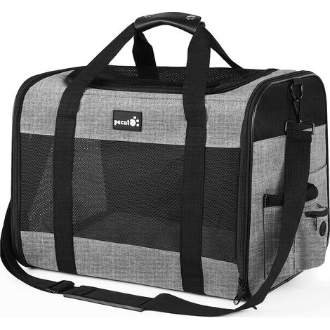 Sac de Transport pour Chat Grand, Sac Transport Chat Tissu en Maille Respirant, Convient pour Les Voyages, Sac de Transport pour Animaux Les Chats et Les Chiots de Moins de 7 kg (1/5)