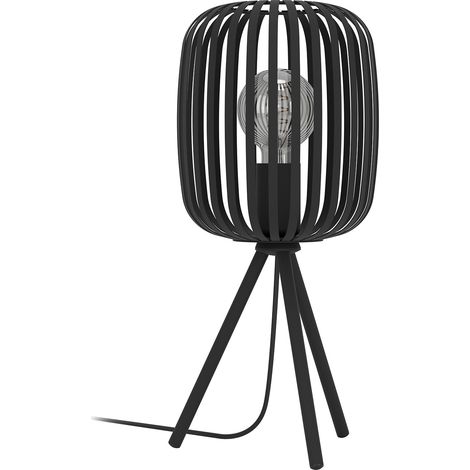 Lampada Da Tavolo Minimal Romazzina Acciaio Nero 1 Luce E27