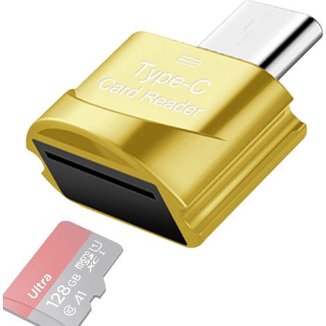 Lecteur De Carte Tf - Usb C - Compatible Otg - Avec Porte-clés - Pour Ordinateurs Portables Et Smartphones À Interface Usb C - 1 Pièce (1/5)