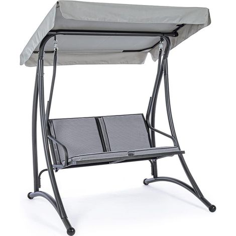 Balancelle 2 places 145x120x185 cm en acier anthracite - ALEXY (1/5)