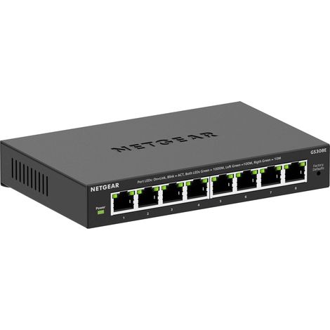 Switch Ethernet NETGEAR GS308E 8 ports 16 GBit/s A768943 (1/2)