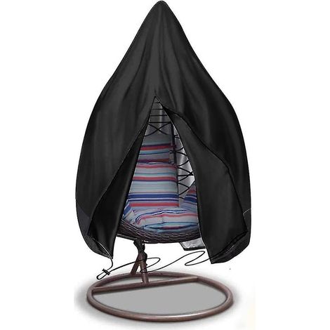 Housse imperméable et anti-poussière pour balancelle d'extérieur avec fermeture éclair, idéale pour les fauteuils suspendus d'extérieur. (1/5)