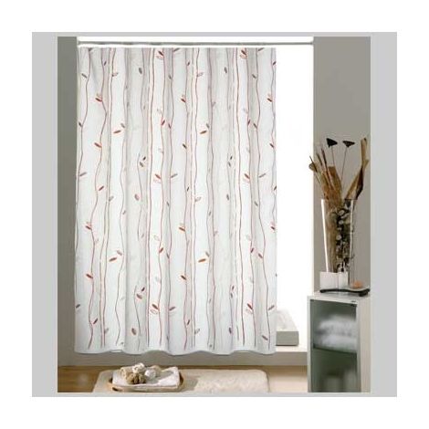 Tenda Doccia Caffe Tessuto 180 x 200 Bianco Beige Marrone Gedy