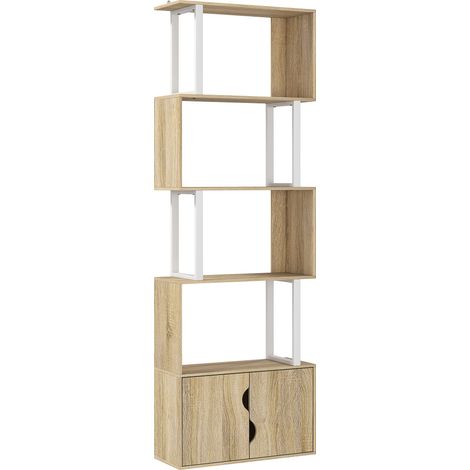 Etagère Zig-Zag 5 niveaux SWEEN effet bois naturel (1/5)