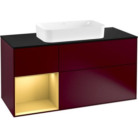 V&B Waschtischunterschrank Wandbeleuchtung Finion 120cm, Pl bla m, Reg li gol m, Peo m (1/2)