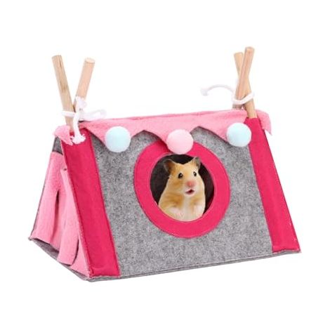 Waschbares und herausnehmbares dreieckiges Bett für Hamster und Kleintiere - auch geeignet für Kaninchen, Chinchillas, Rennmäuse, Igel und andere Kleintiere zum Ausruhen und Verstecken. (1/5)