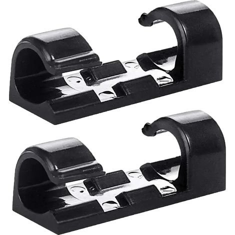 Organizzatori per cavi, clip autoadesive, resistenti, 20 pezzi, neri (1/2)
