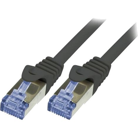 Cable reseau RJ45 male S-FTP Cat 6a noir- 7.5m