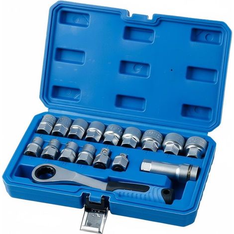 Ratchet Socket Set, Hand Tool Set with Serrated Sockets, Adapter Included, and Durable Steel, Suitable for DIY Repairs, Workshop, and Home Use (1/5)