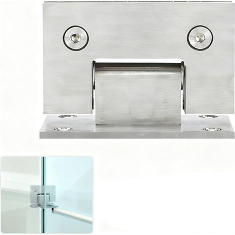 Charnière de Porte en Verre, Charnière Bidirectionnelle en Acier Inoxydable à 90 Degrés 9 x 5 x 5.4 cm pour Douche, Placard, Vitrine (1/5)