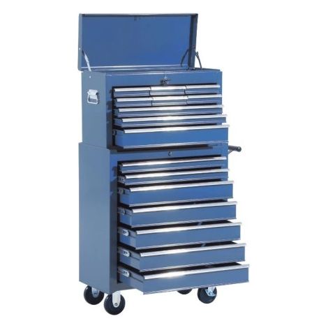 HOMCOM Werkzeugwagen Werkstattwagen Rollwagen 4 Schubladen blau, mobil & stabil, ideal für Garage & Werkstatt
On-Site (1/5)