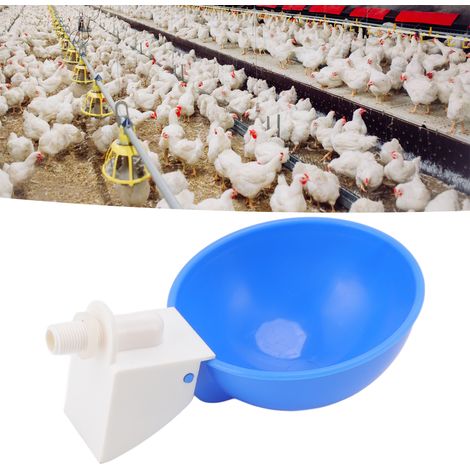 Lot de 10 abreuvoirs automatiques à filetage mâle G1/8 pour volailles (cailles, oiseaux), bleus. (1/5)