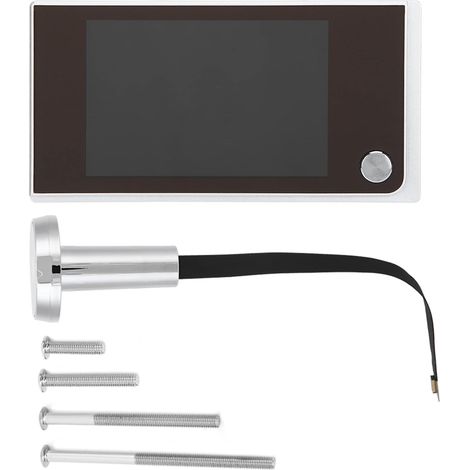 Judas De Porte Camera Surveillance, Judas Numérique 3,5’’ Espion Porte Caméra Électronique, Écran LCD Vue d'angle à 120° 2MP Visiophone, Nocturne Photosurveillance, pour Sécurité à Domicile (1/5)