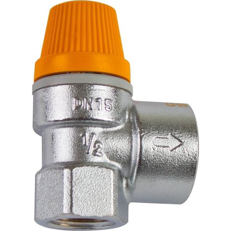 Caleffi Sicherheitsventil für Solaranlagen verchromt 1/2" IG x 3/4" IG 4 bar 253044 (1/3)