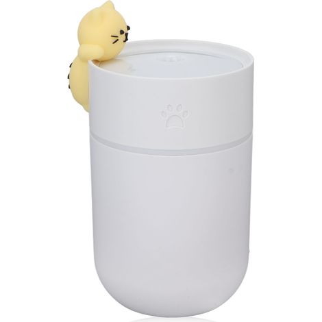 Mini humidificateur 260 ml, motif dessin animé, hydrate la peau, silencieux, double mode (intermittent/continu), brumisation nanométrique, USB, blanc (1/5)