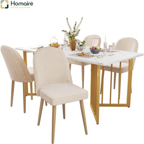 Beige Esszimmerstuhl aus MDF 45.5 x 62 x 87.5 cm HOMAIRE (1/5)