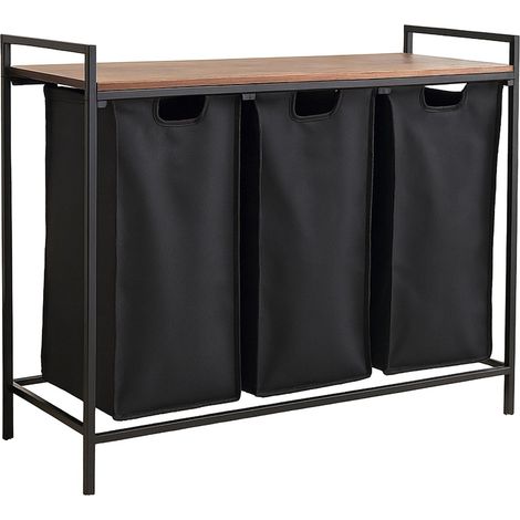 Clasificador de ropa con 3 bolsas y estante (1/5)