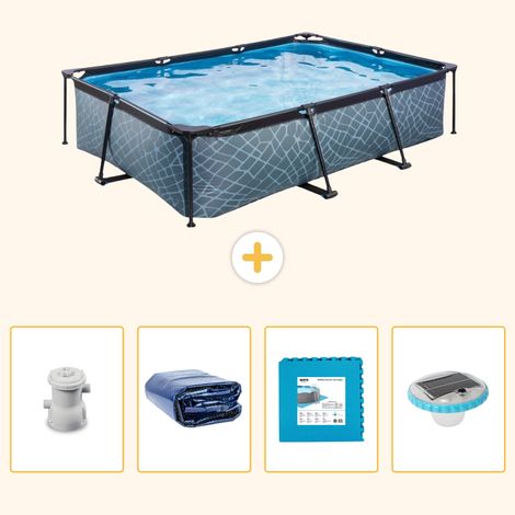 Exit-toys Piscine Exit Rectangulaire - Effet Pierre - 300x200x65 cm - 5-pièces S326 (1/5)